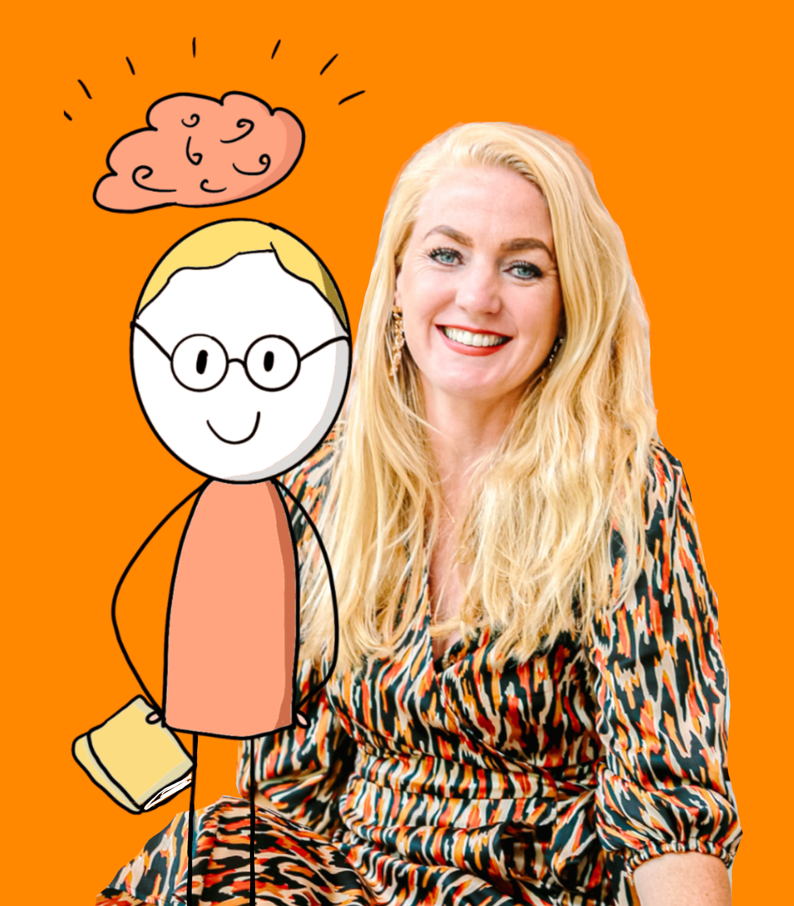 Kim Hovestad met tekening